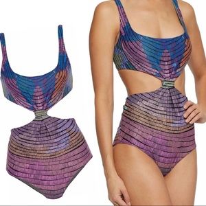 Mara Hoffman Swimsuit Violet Cutout Small